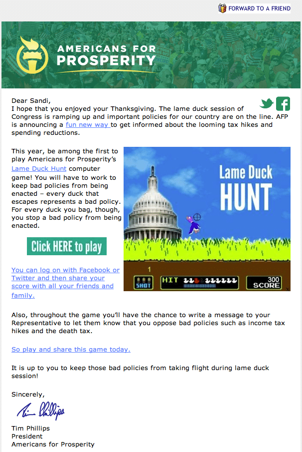 AFP Lame Duck online game