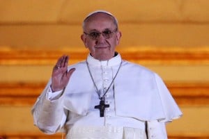 Pope Francis I appears on the central balcony