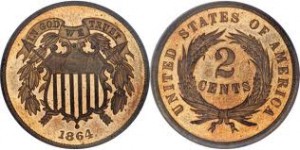 1864 two-cent - In God We Trust