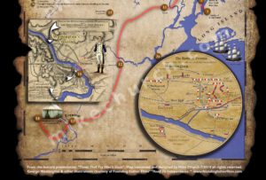 Get your suitable for framing, Washington's Crossings & Retreat Map, the only one like it in the world and don't forget the 2 CD Set "Times That Try Men's Souls"