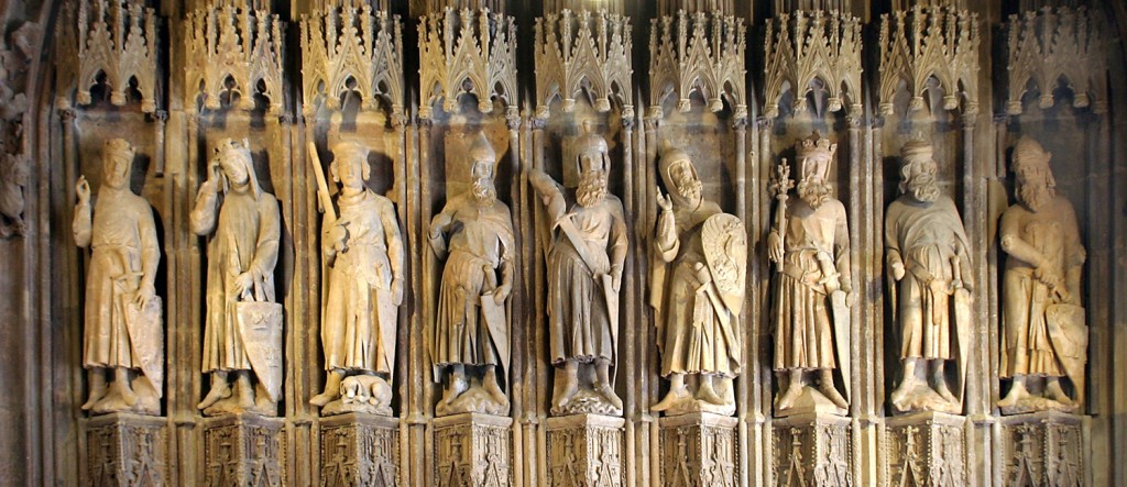 The ancient "Nine Worthies", 3 Romans, 3 Gentiles and 3 Jews. The secular model for knighthood.
