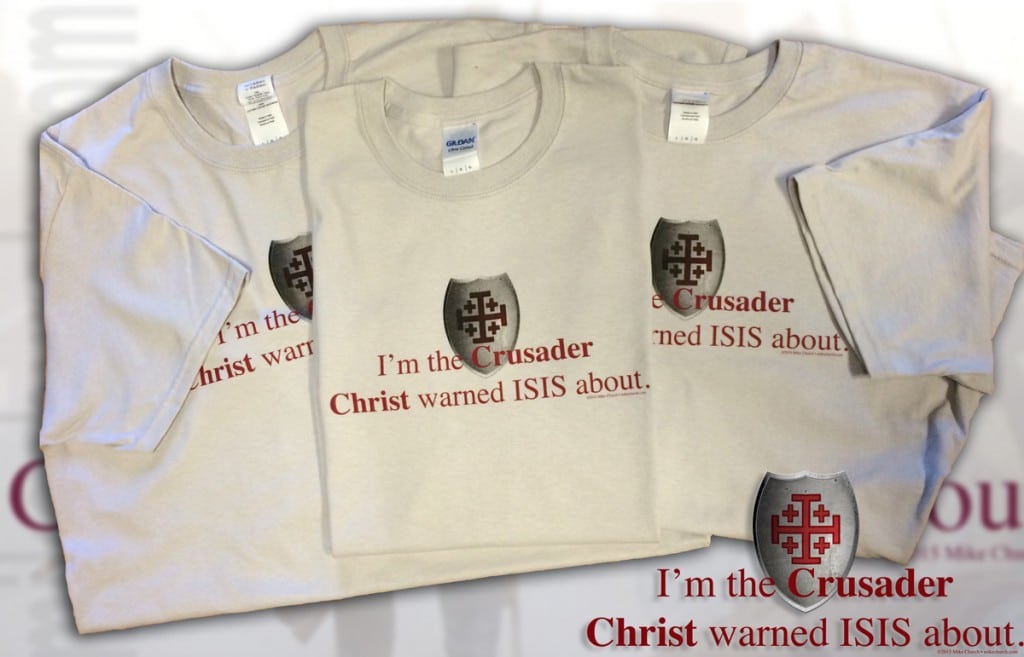 The WORLD FAMOUS I'm The Crusader T-shirt is starting conversations and garnering stares everywhere folks are wearing it. Order 3 today and your shipping is FREE!