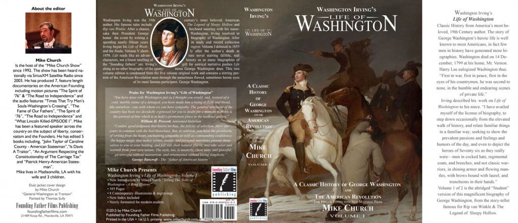 PRE-ORDER your hardback copy from the 1st printing of Washington Irving's "Life of Washington", hurry, this is a limited edition printing!