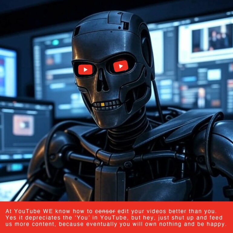 YouTube editing user videos without permission.