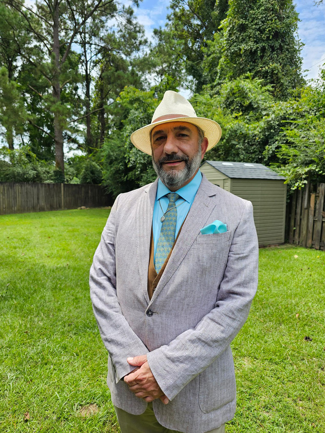 Mike Church after Sunday Mass